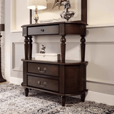 Vintage Solid Wood Console Table with Drawers - Rustic Entryway Storage Sideboard - StoolTopia