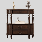 Vintage Solid Wood Console Table with Drawers - Rustic Entryway Storage Sideboard - StoolTopia