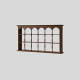 Vintage Solid Wood Wall Shelf – Arched Display Rack with Turned Columns - StoolTopia