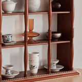 Vintage Solid Wood Wall Shelf – Arched Display Rack with Turned Columns - StoolTopia