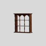 Vintage Solid Wood Wall Shelf – Arched Display Rack with Turned Columns - StoolTopia