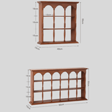 Vintage Solid Wood Wall Shelf – Arched Display Rack with Turned Columns - StoolTopia