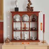 Vintage Solid Wood Wall Shelf – Arched Display Rack with Turned Columns - StoolTopia