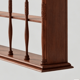 Vintage Solid Wood Wall Shelf – Arched Display Rack with Turned Columns - StoolTopia