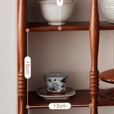 Vintage Solid Wood Wall Shelf – Arched Display Rack with Turned Columns - StoolTopia