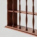 Vintage Solid Wood Wall Shelf – Arched Display Rack with Turned Columns - StoolTopia