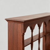 Vintage Solid Wood Wall Shelf – Arched Display Rack with Turned Columns - StoolTopia