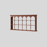 Vintage Solid Wood Wall Shelf – Arched Display Rack with Turned Columns - StoolTopia