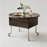 Vintage-Style Lift-Top Coffee Table with Storage & Wheels – Multifunction Oval Design - StoolTopia