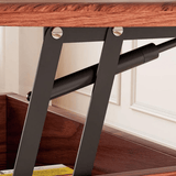 Vintage - Style Lift - Top Coffee Table with Storage & Wheels – Multifunction Oval Design - StoolTopia