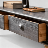Vintage-Style Open Bookshelf with Carved Baluster Columns and Storage Drawers - StoolTopia