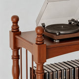 Vintage-Style Spindle Column Bookshelf with Arched Shelves & Solid Wood Structure - StoolTopia