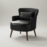 Vintage Upholstered Armchair - Solid Wood Legs & Lounge Chair - StoolTopia