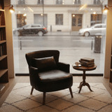 Vintage Upholstered Armchair - Solid Wood Legs & Lounge Chair - StoolTopia