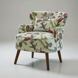 Vintage Upholstered Armchair - Solid Wood Legs & Lounge Chair - StoolTopia