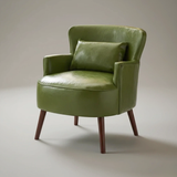 Vintage Upholstered Armchair - Solid Wood Legs & Lounge Chair - StoolTopia