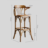 Vintage Victorian Rattan Bar Stool – Solid Wood Frame, Breathable Hand - Woven Seat, Ideal for Cafés, Small Homes & Mixed - Style Interiors - StoolTopia