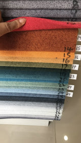 White Wax Wood Bar Stool with Linen Padded Seat - Contemporary High Chair - StoolTopia