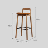 Wooden Luxury Bar Chairs Modern Table Office High Counter Bar Chairs Outdoor Kitchen Dining Room - StoolTopia
