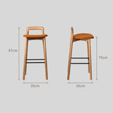 Wooden Luxury Bar Chairs Modern Table Office High Counter Bar Chairs Outdoor Kitchen Dining Room - StoolTopia