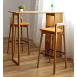 Wooden Luxury Bar Chairs Modern Table Office High Counter Bar Chairs Outdoor Kitchen Dining Room - StoolTopia