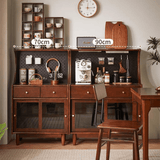 Wooden Sideboard Buffet Cabinet with Storage Drawers and Display Shelf - StoolTopia